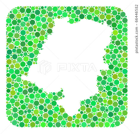 Map of Opole Province - Dotted Mosaic with Subtracted Space 66446582
