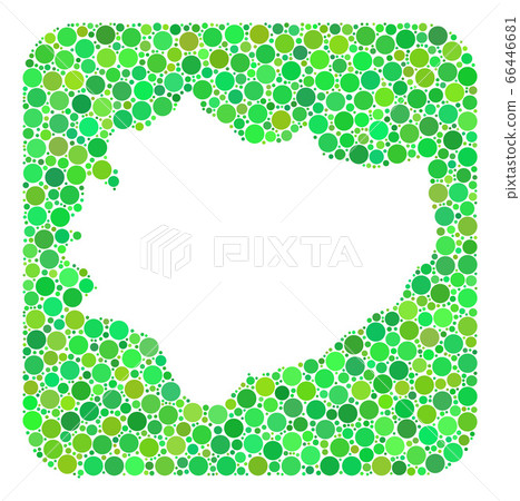 Map of Swietokrzyskie Province - Dotted Mosaic with Stencil 66446681
