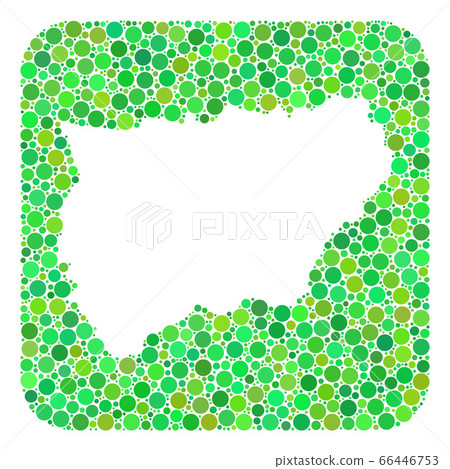 Map of Jaen Spanish Province - Dotted Mosaic with Hole 66446753