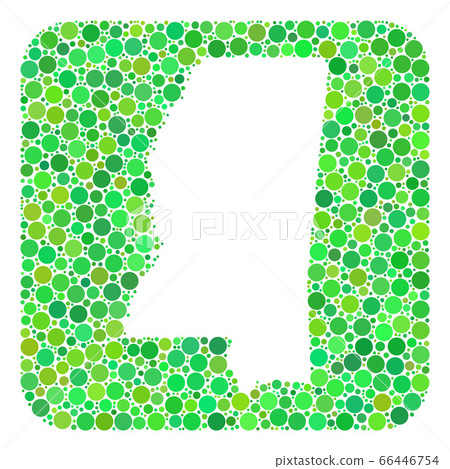 Map of Mississippi State - Dotted Collage with Stencil 66446754