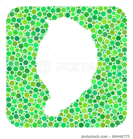 Map of Corvo Island - Dotted Mosaic with Hole 66446775