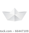 vector illustration of white realistic paper ship 66447109