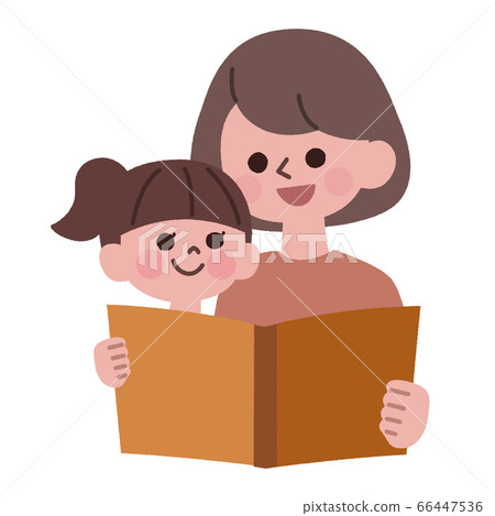 母親和女兒在一起讀一本書 母親和女兒在一起讀一本書 66447536