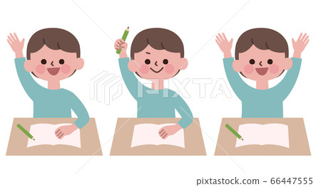 Boy opening notebook to learn - Stock Illustration [66447555] - PIXTA