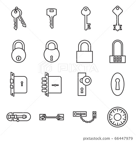 Icons of keys and locks. Vector illustration - Stock Illustration ...