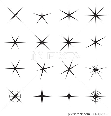 Symbols of glittering stars. Vector illustration 66447985