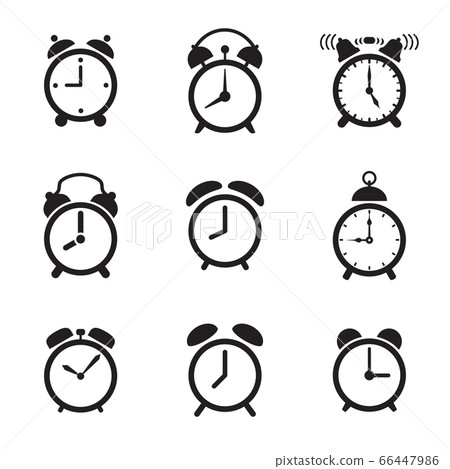 Alarm clock icons. Vector illustration 66447986