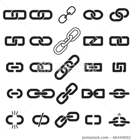 Link icons set. Black icons isolated on white background. Vector illustration Link icons set. Black icons isolated on white background. Vector illustration 66448002