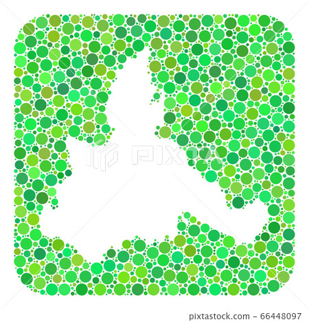 Map of Zaragoza Province - Dotted Collage with Stencil 66448097