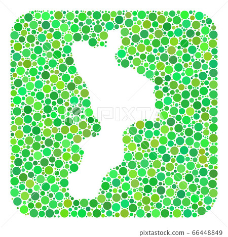 Map of Calabria Region - Dotted Mosaic with Subtracted Space 66448849