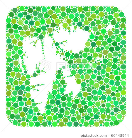 Map of Svalbard Islands - Dotted Mosaic with Stencil 66448944