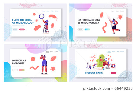 Viruses and Microbes Attack People Website Landing Page Set. Male and Female Characters Protect from Bacteria Viruses and Microbes Attack People Website Landing Page Set. Male and Female Characters Protect from Bacteria 66449233