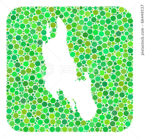 Map of Zanzibar Island - Dotted Collage with Hole 66449537