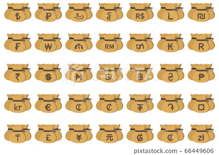 World currency symbol drawstring bags set World currency symbol drawstring bags set 66449606