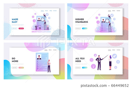 Kyc, Know Your Customer Process, Business Verifying of Clients Identity Website Landing Page Set. Businesspeople Kyc, Know Your Customer Process, Business Verifying of Clients Identity Website Landing Page Set. Businesspeople 66449652