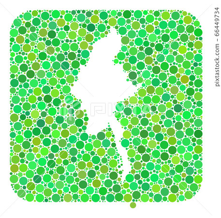 Map of Myanmar - Dotted Collage with Subtracted Space 66449734