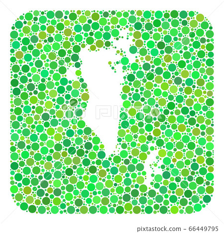 Map of Bahrain - Dotted Mosaic with Hole 66449795