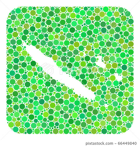 Map of New Caledonia - Dotted Mosaic with Stencil 66449840