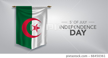 Algeria independence day greeting card, banner, vector illustration 66450361