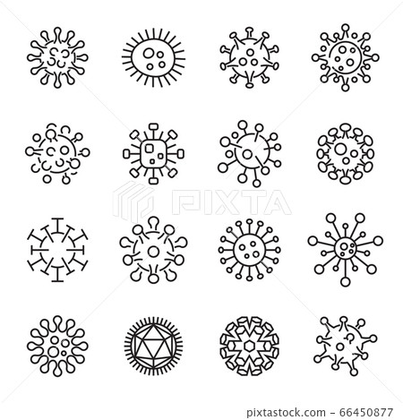 Virus Icons. Collection of Linear Virus Symbols Isolated on a White Background. Vector Illustration Virus Icons. Collection of Linear Virus Symbols Isolated on a White Background. Vector Illustration 66450877