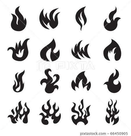 Collection of 16 fire icons isolated on a white background. Vector illustration Collection of 16 fire icons isolated on a white background. Vector illustration 66450905