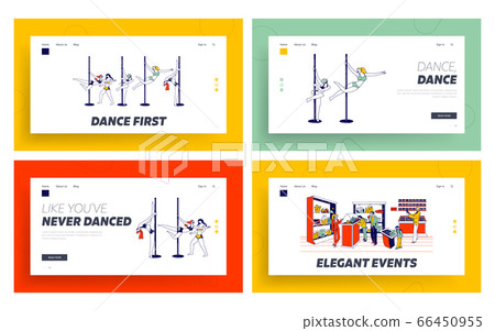Pole Dance and Minerals Exhibition Landing Page Template Set. Pole Dancer Girls Exercising for Striptease Show Pole Dance and Minerals Exhibition Landing Page Template Set. Pole Dancer Girls Exercising for Striptease Show 66450955
