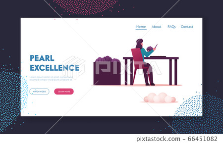 Cultivating Molluscs and Making Jewelry for Sell in Store Landing Page Template. Woman with Tweezers 66451082