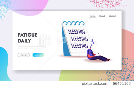 Fatigue, Procrastination, Overwork Burnout Symptom Landing Page Template. Lazy or Tired Overload Character 66451163