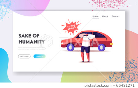 Big City Social Problem of Uproar Landing Page Template. Male Character Cover Ears to Stop Hearing Car Honk Big City Social Problem of Uproar Landing Page Template. Male Character Cover Ears to Stop Hearing Car Honk 66451271