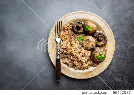 Buckwheat porridge with mushrooms 66452987