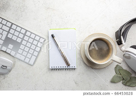 Flat lay office table desk. Flat lay office table desk. 66453028