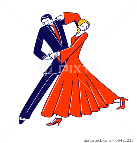 Dance Leisure, Sparetime, Performance or Hobby. Young Couple Dancing Waltz or Tango. People Active Lifestyle 66453225