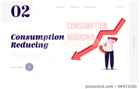 Consumption Reducing, Saving Money Landing Page... - Stock Illustration ...
