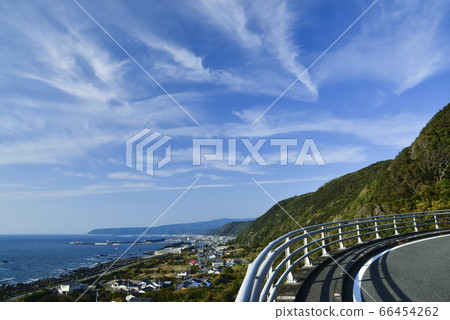 View of Gyoto Cape in the autumn sky from Muroto Skyline 66454262