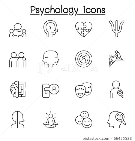 Psychology icons set in thin line style Psychology icons set in thin line style 66455528