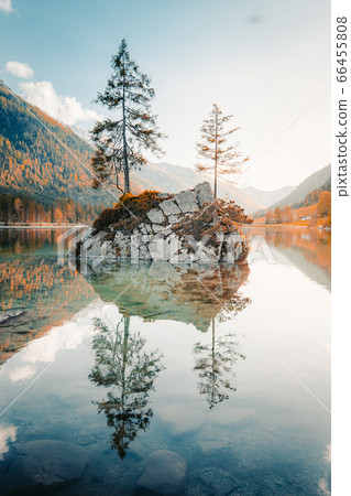 Lake Hintersee at sunset, Bavaria, Germany 66455808
