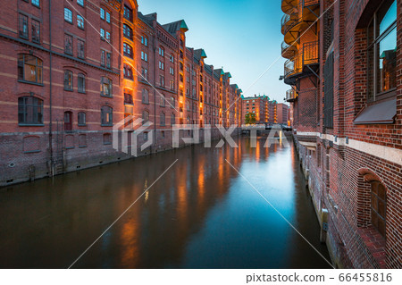 Hamburg Speicherstadt at twilight, Germany Hamburg Speicherstadt at twilight, Germany 66455816