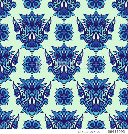 Abstract porcelain blue and white ethnic 66455993