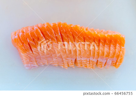 Salmon Fillet Sliced. Salmon raw sashimi , 66456755