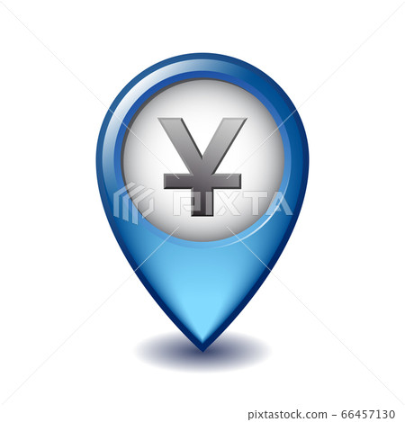 Yuan currency symbol Mapping Marker vector icon. Yuan currency symbol Mapping Marker vector icon. 66457130