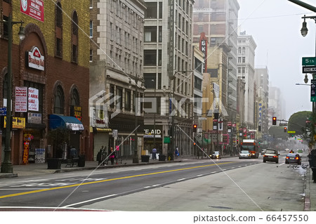 USA Los Angeles Downtown Fifth Avenue Early Morning 66457550