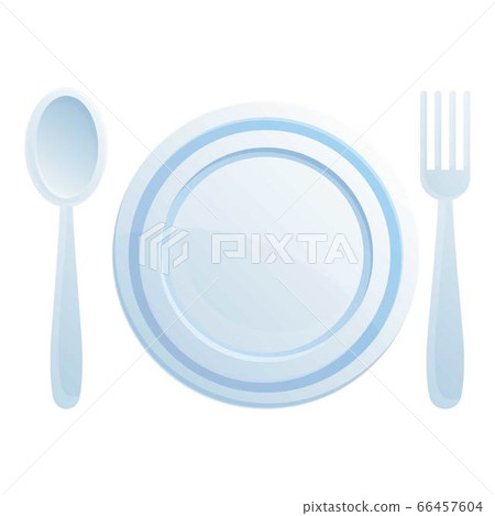 Hotel dishes icon, cartoon style 66457604