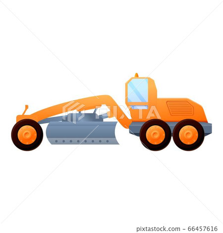 Hydraulic grader machine icon, cartoon style Hydraulic grader machine icon, cartoon style 66457616
