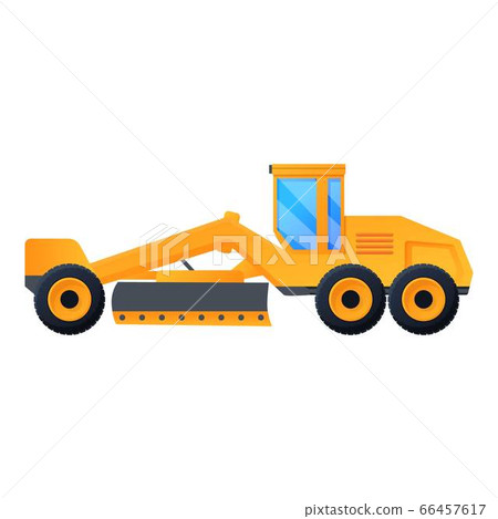 Road grader machine icon, cartoon style 66457617