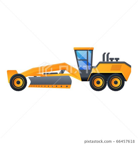 Demolition grader machine icon, cartoon style Demolition grader machine icon, cartoon style 66457618