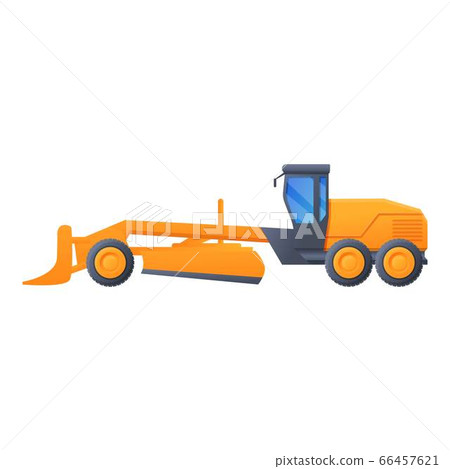 Heavy grader machine icon, cartoon style 66457621