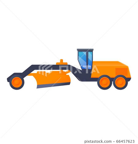 Equipment grader machine icon, cartoon style 66457623
