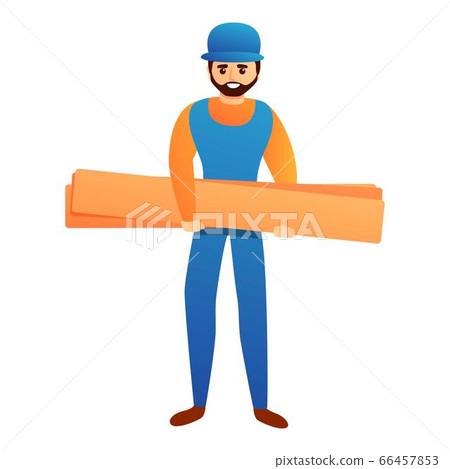 Repairman With Wood Bar Icon Cartoon Style Stock Illustration 66457853 Pixta