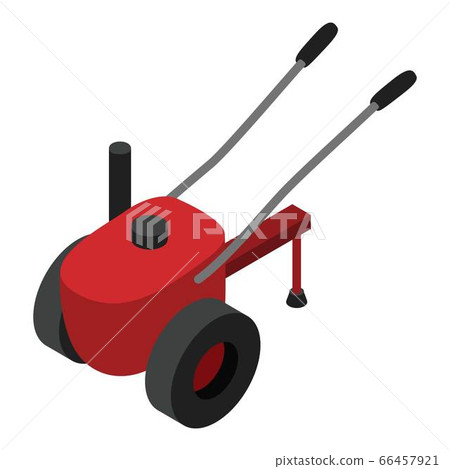 Walk-behind tractor icon, isometric style Walk-behind tractor icon, isometric style 66457921