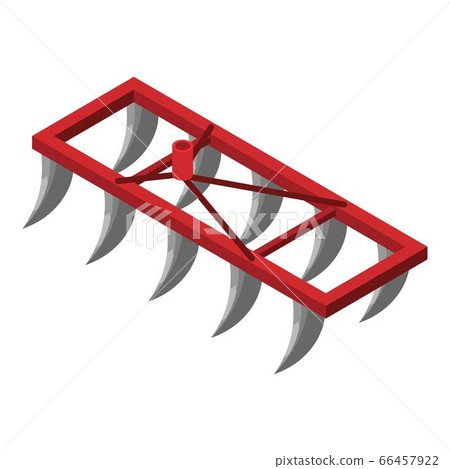Agriculture plow icon, isometric style 66457922